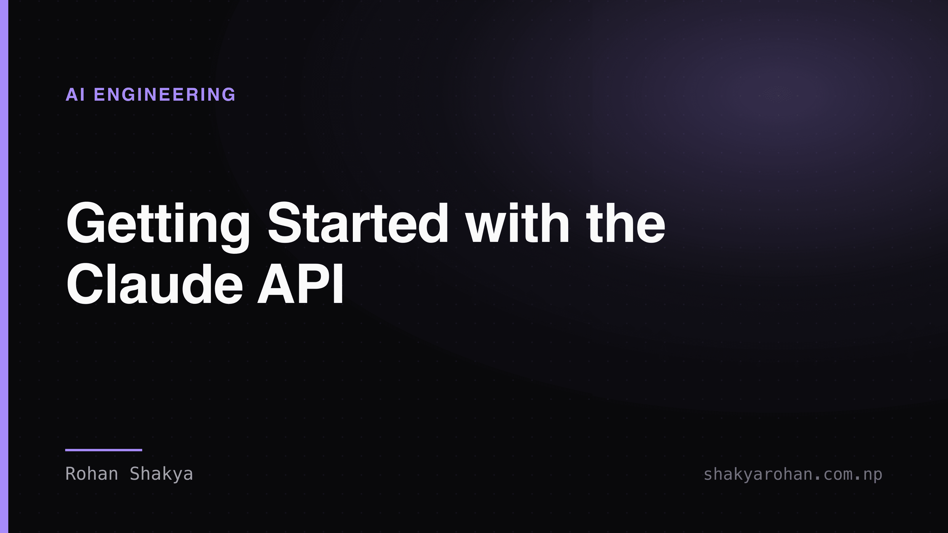 Getting Started with the Claude API: Building with LLMs